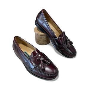 COLE HAAN Men's Size 10.5 D Dress Shoes Moc Toe Tassel Loafers Burgundy Leather